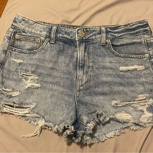American Eagle Outfitters Blue Jean Shorts Distressed Frayed